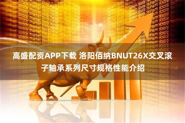 高盛配资APP下载 洛阳佰纳BNUT26X交叉滚子轴承系列尺寸规格性能介绍